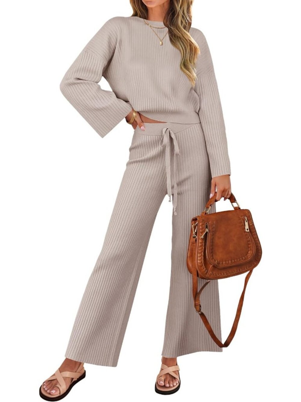 Cozy 2-Piece Knit Sweater Set for Women | Fall Lounge Outfit | Matching Set